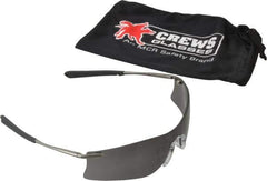 MCR Safety - Gray Lenses, Frameless Safety Glasses - Anti-Fog, Scratch Resistant, Metal Frame, Size Universal, Wrap Around - Industrial Tool & Supply