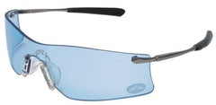 MCR Safety - Light Blue Lenses, Frameless Safety Glasses - Anti-Fog, Scratch Resistant, Metal Frame, Size Universal, Wrap Around - Industrial Tool & Supply
