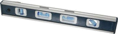 Empire Level - Magnetic 12" Long 4 Vial Torpedo Level - Aluminum, Silver, 1 45°, 1 Level, 1 Plumb & 1 Vari-Pitch Vials - Industrial Tool & Supply