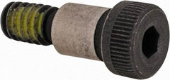 Value Collection - 5/16" Shoulder Diam x 3/8" Shoulder Length, 1/4-20 UNC, Hex Socket Shoulder Screw - 4140 Alloy Steel with Nylon Locking Patch, 7/32" Head Height x 7/16" Head Diam - Industrial Tool & Supply