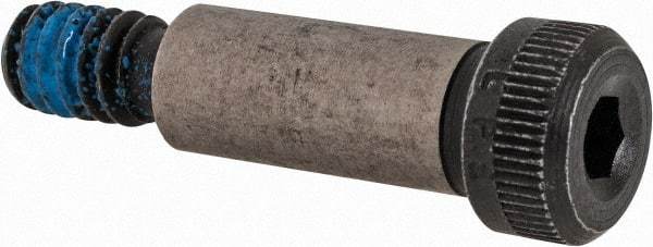 Value Collection - 5/16" Shoulder Diam x 3/4" Shoulder Length, 1/4-20 UNC, Hex Socket Shoulder Screw - 4140 Alloy Steel with Nylon Locking Patch, 7/32" Head Height x 7/16" Head Diam - Industrial Tool & Supply