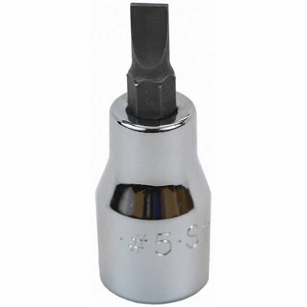 SK - Screwdriver & Drag Link Sockets - 3/8"DR #5 CHRM SLOTTED SCRDRVR SCKT BIT - Industrial Tool & Supply