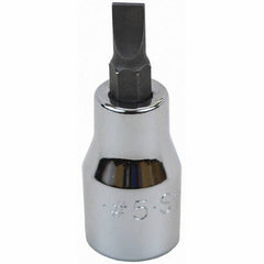 SK - Screwdriver & Drag Link Sockets - 3/8"DR #5 CHRM SLOTTED SCRDRVR SCKT BIT - Industrial Tool & Supply