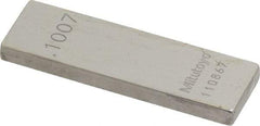 Mitutoyo - 0.1007" Rectangular Steel Gage Block - Accuracy Grade 0, Includes Certificate of Inspection - Industrial Tool & Supply