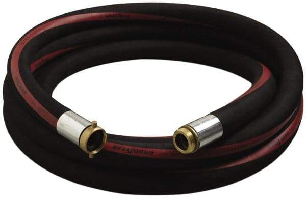Alliance Hose & Rubber - 2" ID x 2.55" OD x 25' OAL, Male x Female Petroleum Transfer Hose - 150 Max Working psi, -35 to 200°F, 5" Bend Radius, 2" Fitting, Black - Industrial Tool & Supply