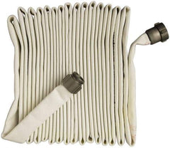 Alliance Hose & Rubber - 1-1/2" ID x 1-11/16" OD, 250 Working psi, White Polyurethane Tube, Polyester Jacket Fire Hose - 100' Long - Industrial Tool & Supply