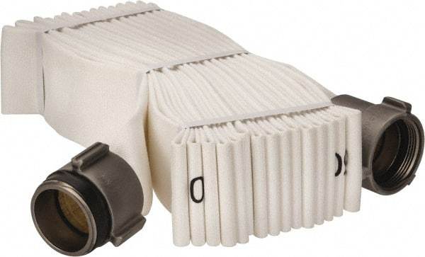 Alliance Hose & Rubber - 2-1/2" ID x 2-13/16" OD, 250 Working psi, White Polyurethane Tube, Polyester Jacket Fire Hose - 50' Long - Industrial Tool & Supply