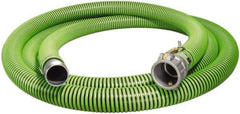 Alliance Hose & Rubber - -40 to 180°F, 4" Inside x 4.67" Outside Diam, Thermoplastic Rubber with Polyethylene Helix Liquid Suction & Discharge Hose - Green & Black, 20' Long, 29 Vacuum Rating, 40 psi Working & 150 psi Brust Pressure - Industrial Tool & Supply