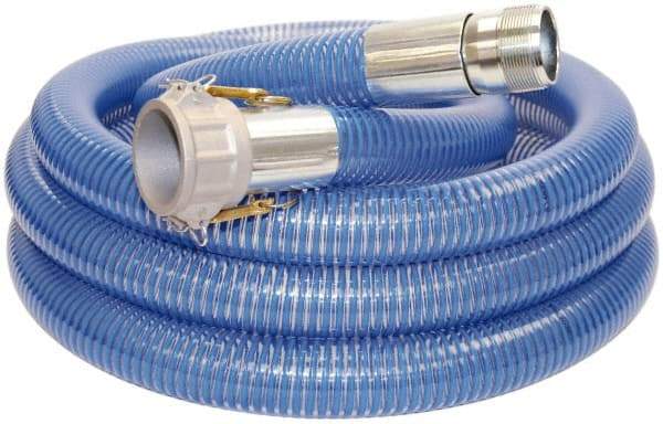 Alliance Hose & Rubber - -40 to 150°F, 6" Inside x 6.62" Outside Diam, PVC Liquid Suction & Discharge Hose - Transparent Blue, 20' Long, 28 Vacuum Rating, 47 psi Working Pressure - Industrial Tool & Supply