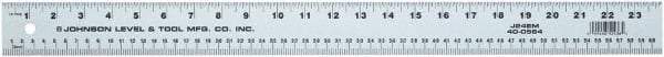 Johnson Level & Tool - 72" Long, 1/8, 1/16" and 2mm Graduation, Aluminum Rule - English/Metric Graduation Style, Gray, Anodized Finish - Industrial Tool & Supply
