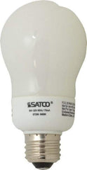 Value Collection - 9 Watt Fluorescent Residential/Office Medium Screw Lamp - 5,000°K Color Temp, 450 Lumens, A19, 10,000 hr Avg Life - Industrial Tool & Supply