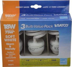 Value Collection - 18 Watt Fluorescent Residential/Office Medium Screw Lamp - 2,700°K Color Temp, 1,200 Lumens, T2, 12,000 hr Avg Life - Industrial Tool & Supply