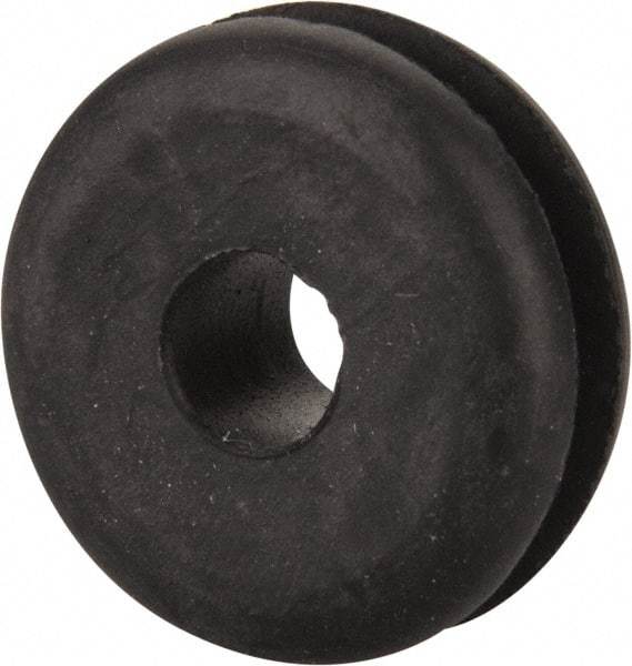 Made in USA - 1" OD, 3/8" Thick Military Specification Grommet - Buna-N Rubber, 3/4" Slot Diam x 1/8" Slot Width - Industrial Tool & Supply