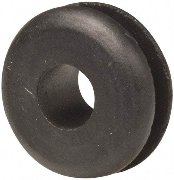 Made in USA - 13/16" OD, 3/8" Thick Military Specification Grommet - Buna-N Rubber, 9/16" Slot Diam x 1/8" Slot Width - Industrial Tool & Supply