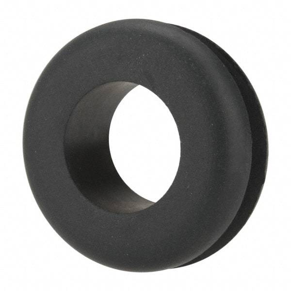 Made in USA - 1-5/16" OD, 1/2" Thick Military Specification Grommet - Buna-N Rubber, 1" Slot Diam x 3/16" Slot Width - Industrial Tool & Supply