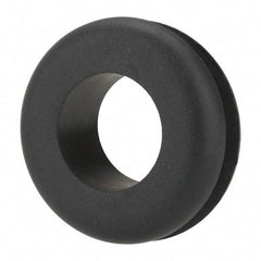 Made in USA - 1-5/16" OD, 1/2" Thick Military Specification Grommet - Buna-N Rubber, 1" Slot Diam x 3/16" Slot Width - Industrial Tool & Supply