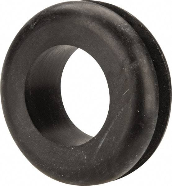 Made in USA - 1-5/8" OD, 9/16" Thick Military Specification Grommet - Buna-N Rubber, 1-1/4" Slot Diam x 3/16" Slot Width - Industrial Tool & Supply