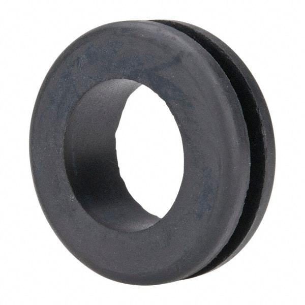 Made in USA - 1-3/4" OD, 9/16" Thick Military Specification Grommet - Buna-N Rubber, 1-3/8" Slot Diam x 3/16" Slot Width - Industrial Tool & Supply