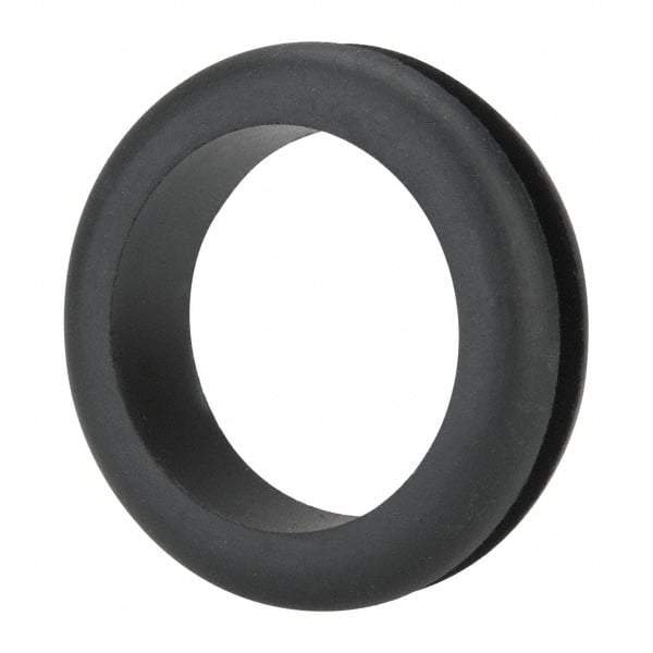 Made in USA - 2-1/8" OD, 9/16" Thick Military Specification Grommet - Buna-N Rubber, 1-3/4" Slot Diam x 3/16" Slot Width - Industrial Tool & Supply