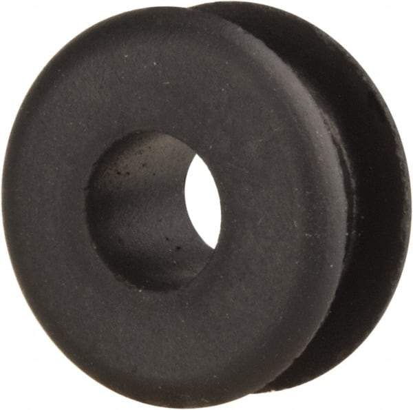 Made in USA - 5/8" OD, 5/16" Thick Military Specification Grommet - Buna-N Rubber, 7/16" Slot Diam x 3/16" Slot Width - Industrial Tool & Supply