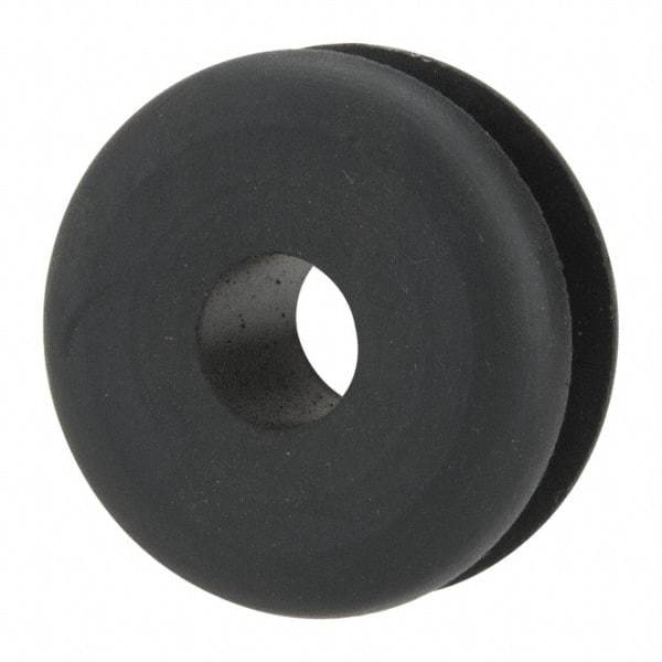 Made in USA - 1" OD, 7/16" Thick Military Specification Grommet - Buna-N Rubber, 3/4" Slot Diam x 3/16" Slot Width - Industrial Tool & Supply
