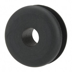Made in USA - 1" OD, 7/16" Thick Military Specification Grommet - Buna-N Rubber, 3/4" Slot Diam x 3/16" Slot Width - Industrial Tool & Supply
