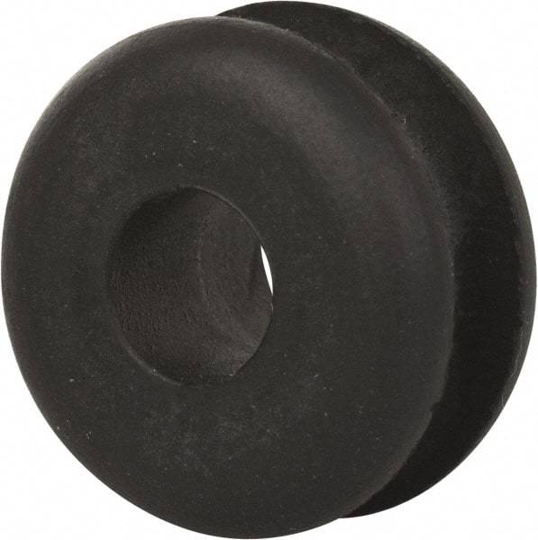 Made in USA - 13/16" OD, 7/16" Thick Military Specification Grommet - Buna-N Rubber, 9/16" Slot Diam x 3/16" Slot Width - Industrial Tool & Supply