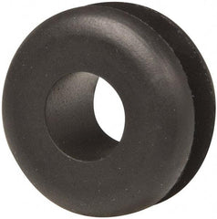 Made in USA - 7/8" OD, 7/16" Thick Military Specification Grommet - Buna-N Rubber, 5/8" Slot Diam x 3/16" Slot Width - Industrial Tool & Supply