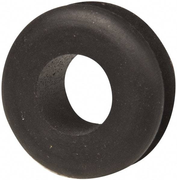 Made in USA - 1-1/16" OD, 7/16" Thick Military Specification Grommet - Buna-N Rubber, 13/16" Slot Diam x 3/16" Slot Width - Industrial Tool & Supply