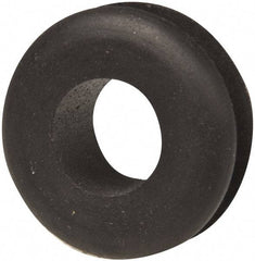 Made in USA - 1-1/16" OD, 7/16" Thick Military Specification Grommet - Buna-N Rubber, 13/16" Slot Diam x 3/16" Slot Width - Industrial Tool & Supply