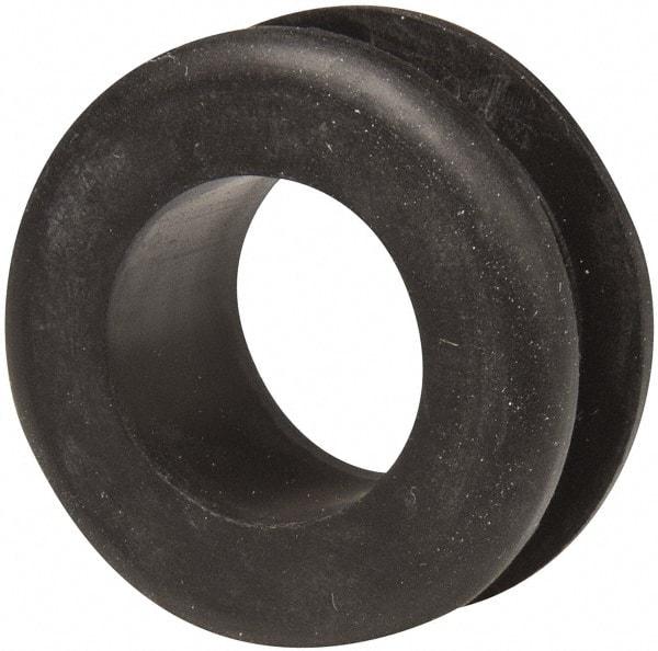 Made in USA - 1-1/8" OD, 1/2" Thick Military Specification Grommet - Buna-N Rubber, 7/8" Slot Diam x 1/4" Slot Width - Industrial Tool & Supply