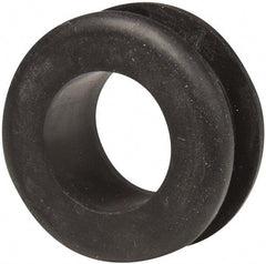 Made in USA - 1-1/8" OD, 1/2" Thick Military Specification Grommet - Buna-N Rubber, 7/8" Slot Diam x 1/4" Slot Width - Industrial Tool & Supply