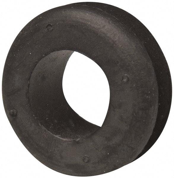 Made in USA - 1-5/16" OD, 11/16" Thick Military Specification Grommet - Buna-N Rubber, 1" Slot Diam x 1/4" Slot Width - Industrial Tool & Supply