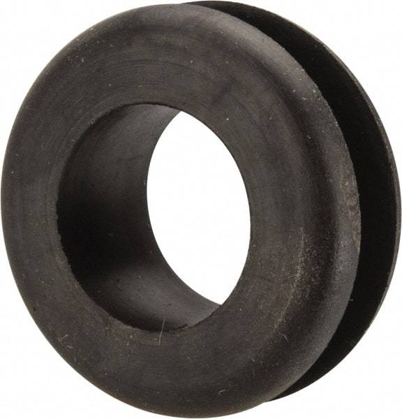 Made in USA - 1-3/8" OD, 9/16" Thick Military Specification Grommet - Buna-N Rubber, 1-1/16" Slot Diam x 1/4" Slot Width - Industrial Tool & Supply
