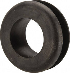 Made in USA - 1-3/8" OD, 9/16" Thick Military Specification Grommet - Buna-N Rubber, 1-1/16" Slot Diam x 1/4" Slot Width - Industrial Tool & Supply