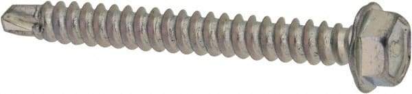 Elco - #8, Hex Washer Head, Hex Drive, 1-1/2" Length Under Head, #2 Point, Self Drilling Screw - Steel - Industrial Tool & Supply