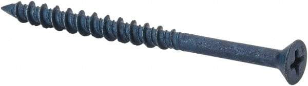 Elco - 3/16" Diam, 2-3/4" OAL, Phillips Drive, Concrete Screw & Masonry Fastener - Steel, Blue StalGard Finish, Includes #2 Drill Bit - Industrial Tool & Supply
