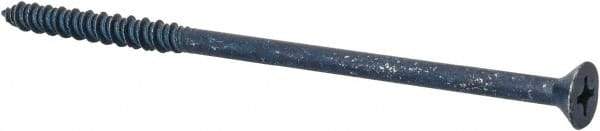 Elco - 1/4" Diam, 5" OAL, Phillips Drive, Concrete Screw & Masonry Fastener - Steel, Blue StalGard Finish, Includes #3 Drill Bit - Industrial Tool & Supply