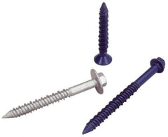 Elco - 1/4" Diam, 1-1/4" OAL, Phillips Drive, Concrete Screw & Masonry Fastener - Steel, Blue StalGard Finish, Includes #3 Drill Bit - Industrial Tool & Supply