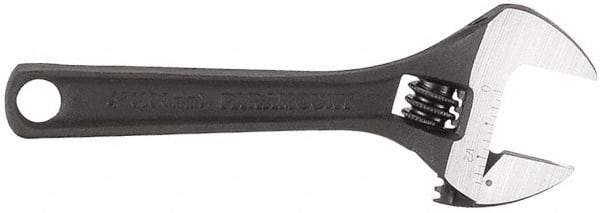 Paramount - 1/2" Jaw Capacity, 4" Standard Adjustable Wrench - Chrome Vanadium Steel, Black Finish - Industrial Tool & Supply