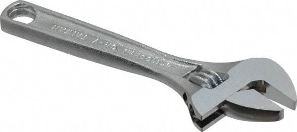 Paramount - 1/2" Jaw Capacity, 4" Standard Adjustable Wrench - Chrome Vanadium Steel, Chrome Finish - Industrial Tool & Supply