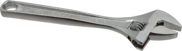 Paramount - 1-1/8" Jaw Capacity, 8" Standard Adjustable Wrench - Chrome Vanadium Steel, Chrome Finish - Industrial Tool & Supply