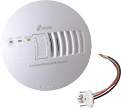 Kidde - 5-3/4 Inch Diameter, AC Wire In 120 Volt Carbon Monoxide Alarm - 85 dB Decibel Rating, 9V Battery Included, Tamper Resistant, Interconnectable - Industrial Tool & Supply