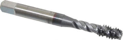 OSG - 1/4-20 UNC 3 Flute 3B Modified Bottoming Spiral Flute Tap - Vanadium High Speed Steel, TiCN Finish, 2-1/2" OAL, Right Hand Flute, Right Hand Thread, H3, Series 290 - Exact Industrial Supply