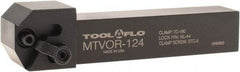 Tool-Flo - External Thread, Right Hand Cut, 3/4" Shank Width x 3/4" Shank Height Indexable Threading Toolholder - 4-1/2" OAL, T.MA/C 43 Insert Compatibility, MTVO Toolholder, Series On-Edge - Industrial Tool & Supply
