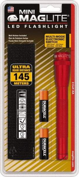 Mag-Lite - LED Bulb, Mini Flashlight - Aluminum Body, AA Batteries - Industrial Tool & Supply