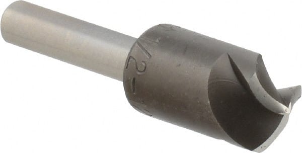 M.A. Ford - 1/2" Head Diam, 1/4" Shank Diam, 3 Flute 120° High Speed Steel Countersink - Industrial Tool & Supply
