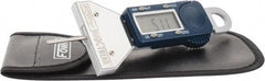 Fowler - 0" to 1" Polycarbonate Electronic Depth Gage - 0.02mm Accuracy, 0.01mm Resolution, 2" Base Length - Industrial Tool & Supply