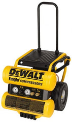 DeWALT - 1.1 HP, 3.8 CFM Wheeled Dolly Style Electric Oil Lube Compressor - Industrial Tool & Supply