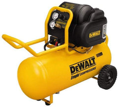 DeWALT - 1.6 Running HP, 4.8 CFM at 90 psi CFM Horizontal Electric Oil Free Compressor - 15 Gallon Tank, 15 Amp, 200 Max psi, 120V - Industrial Tool & Supply